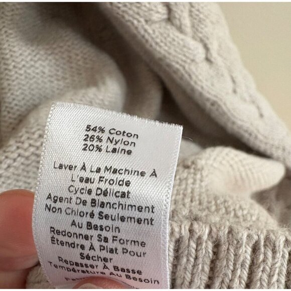 Talbots Wool Blend Open Front Sweater Vest with Cable Knit Details Size Small - Picture 7 of 11